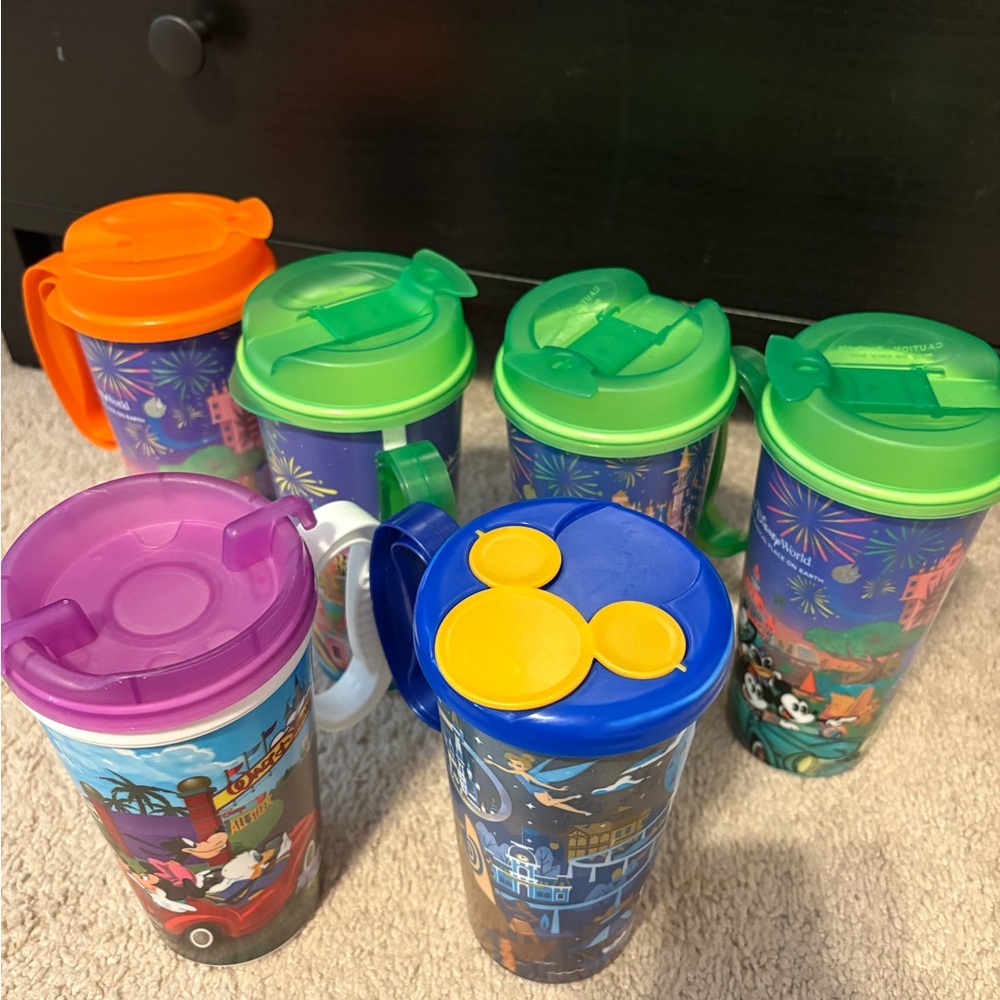 Colorful Disney Travel Mugs Set Refillable from Resorts